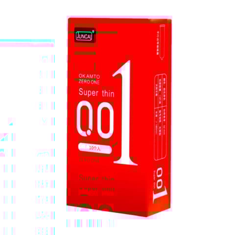 Bao cao su Juncai 001 Okamto Superthin Red - Siêu mỏng hương vani - Hộp 10 cái