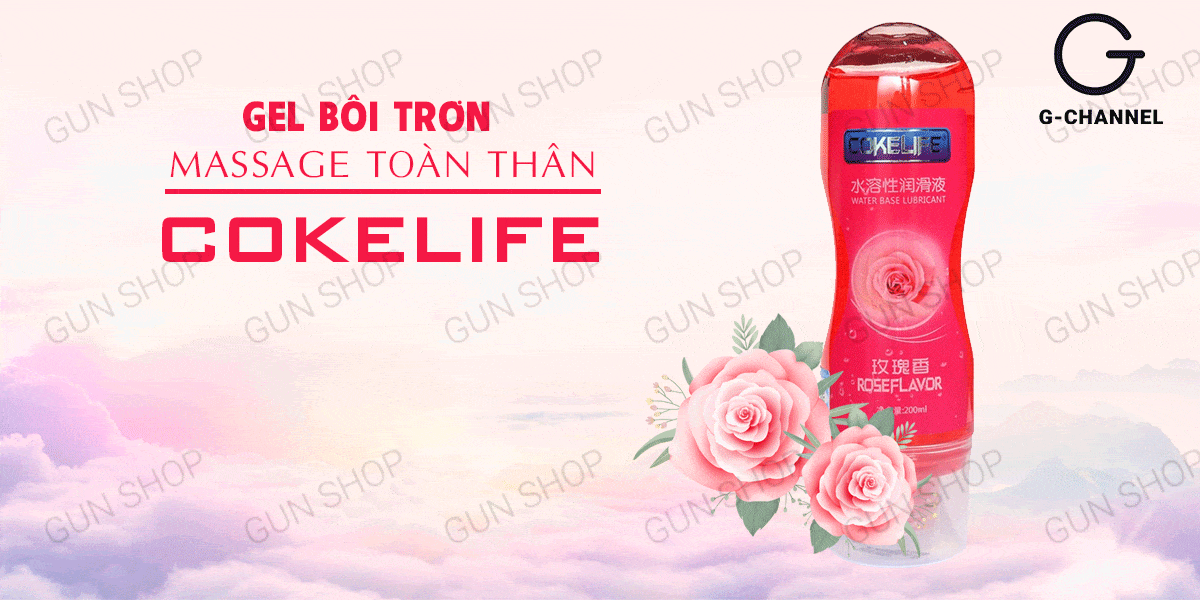 Sỉ Gel bôi trơn massage hương hoa hồng - Cokelife hồng - Chai 100ml chính hãng Sỉ Gel bôi trơn massage hương hoa hồng - Cokelife hồng - Chai 100ml chính hãng