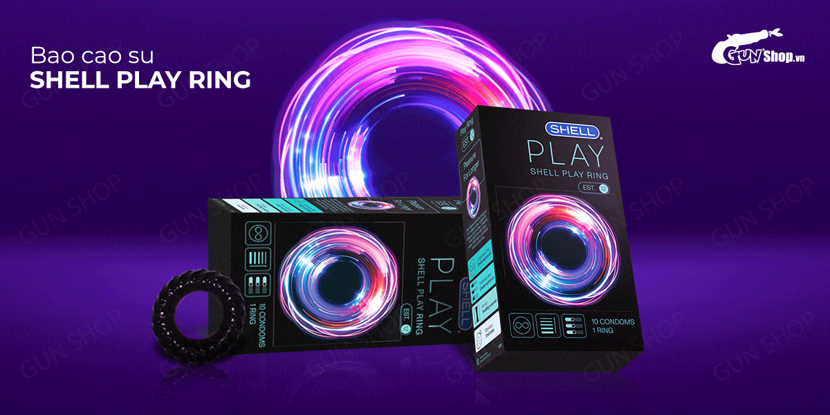 Giá sỉ Bao cao su Shell Play Ring 6 tính năng - Hộp 10 cái + 1 vòng đeo kéo dài thời gian hàng mới về Giá sỉ Bao cao su Shell Play Ring 6 tính năng - Hộp 10 cái + 1 vòng đeo kéo dài thời gian hàng mới về