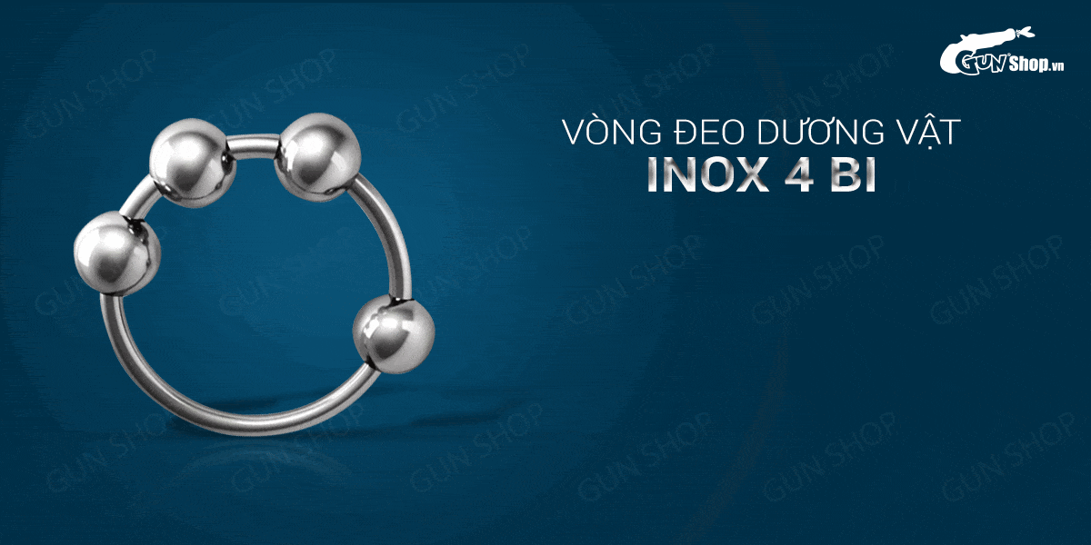 Bán Vòng đeo dương vật inox 4 bi - 1 cái nhập khẩu Bán Vòng đeo dương vật inox 4 bi - 1 cái nhập khẩu