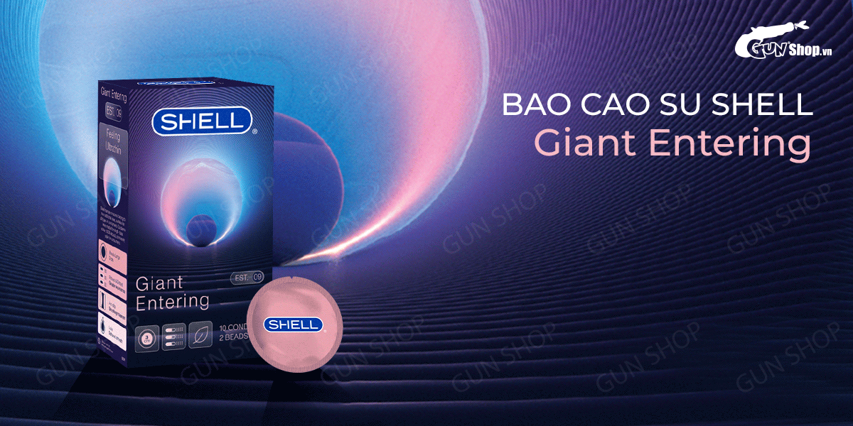 Đại lý Bao cao su Shell Giant Entering - Gân nổi bi tăng 3cm - Hộp 10 cái cao cấp Đại lý Bao cao su Shell Giant Entering - Gân nổi bi tăng 3cm - Hộp 10 cái cao cấp
