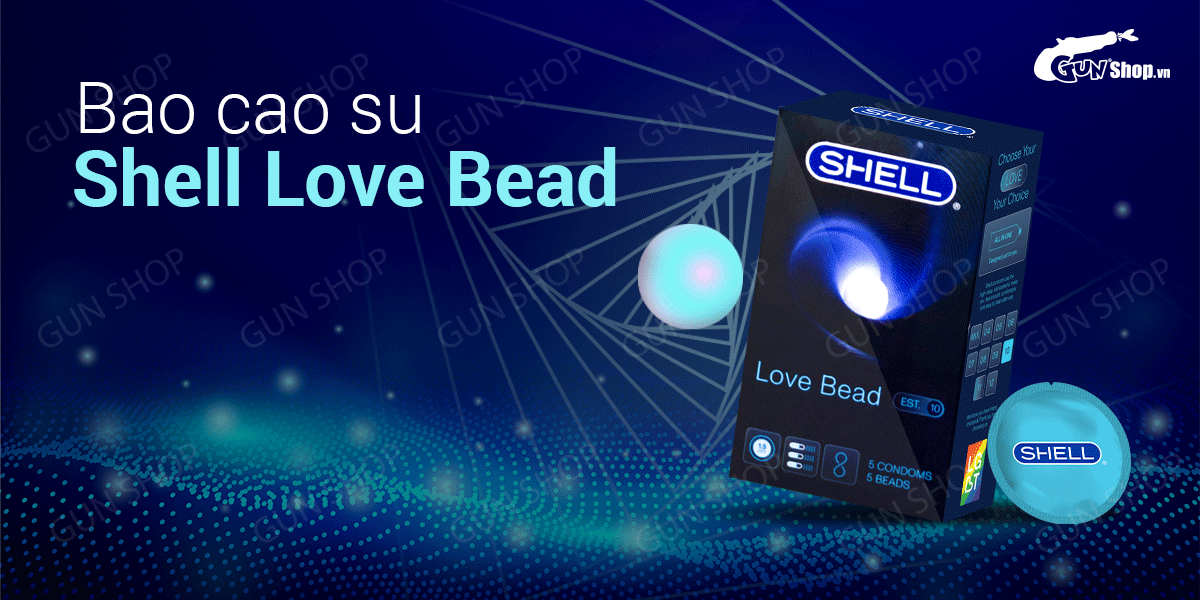 Bảng giá Bao cao su Shell Love Bead - Gân nổi kéo dài thời gian bi tăng 1.5cm - Hộp 5 cái có tốt không? Bảng giá Bao cao su Shell Love Bead - Gân nổi kéo dài thời gian bi tăng 1.5cm - Hộp 5 cái có tốt không?