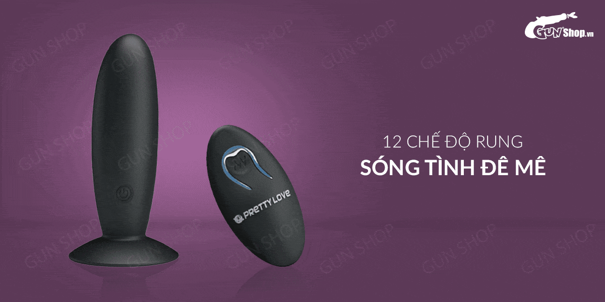 Nhập sỉ Que rung kích thích hậu môn 12 chế độ rung điều khiển từ xa dùng sạc - Pretty Love Remote Control Vibrating Plug nhập khẩu Nhập sỉ Que rung kích thích hậu môn 12 chế độ rung điều khiển từ xa dùng sạc - Pretty Love Remote Control Vibrating Plug nhập khẩu