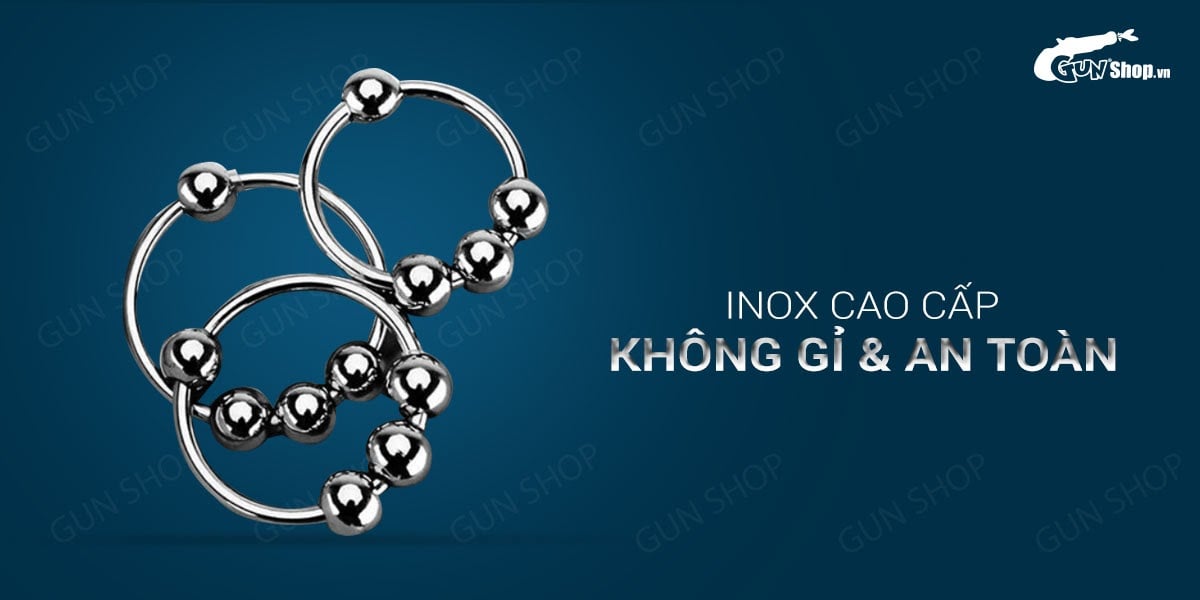 Bán Vòng đeo dương vật inox 4 bi - 1 cái nhập khẩu Bán Vòng đeo dương vật inox 4 bi - 1 cái nhập khẩu