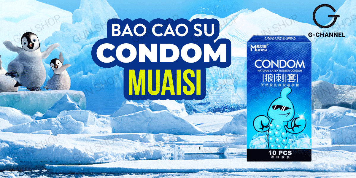 Bán Bao cao su Muaisi Cool - Siêu điểm nổi mát lạnh - Hộp 10 cái giá sỉ Bán Bao cao su Muaisi Cool - Siêu điểm nổi mát lạnh - Hộp 10 cái giá sỉ