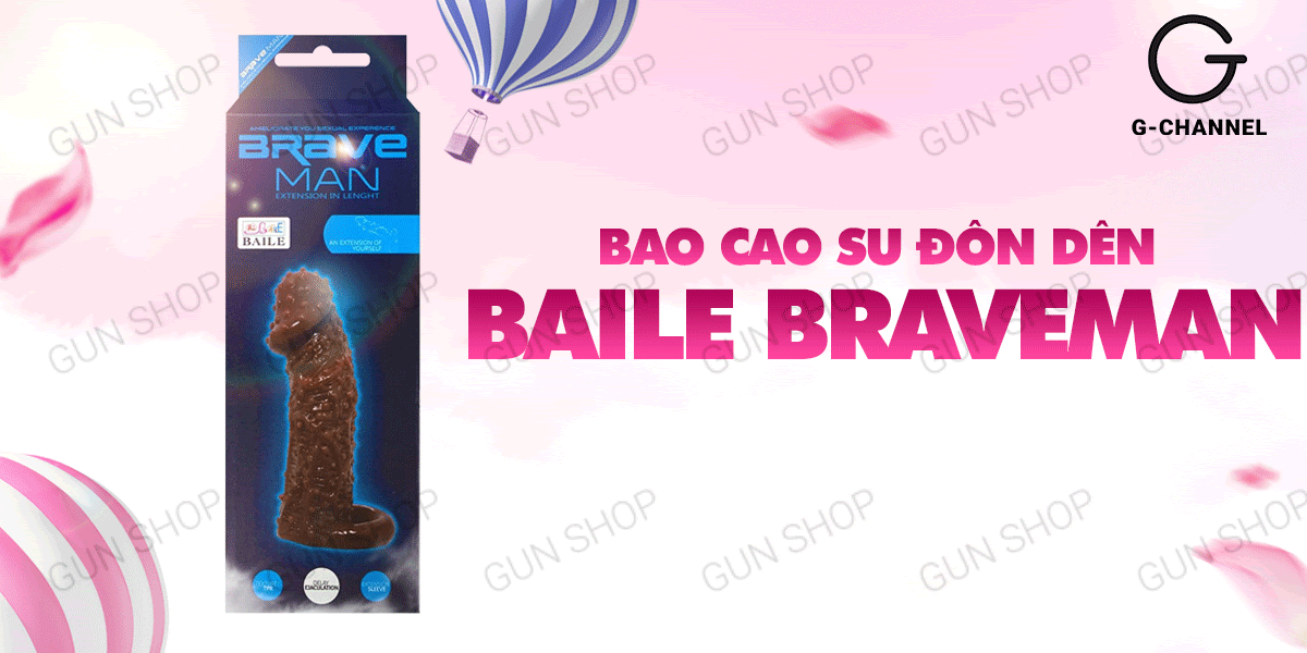 Review Bao cao su đôn dên tăng kích thước có dây đeo Baile Braveman 14 x 4cm chính hãng Review Bao cao su đôn dên tăng kích thước có dây đeo Baile Braveman 14 x 4cm chính hãng