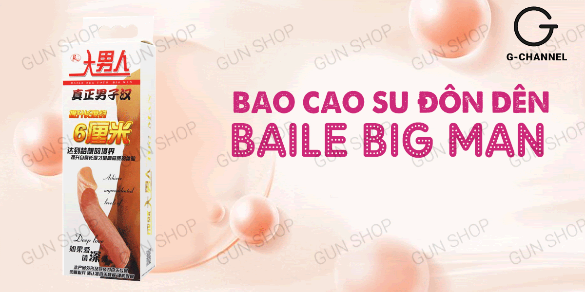 Kho sỉ Bao cao su đôn dên tăng kích thước Baile Big Man tăng 5cm hàng xách tay Kho sỉ Bao cao su đôn dên tăng kích thước Baile Big Man tăng 5cm hàng xách tay