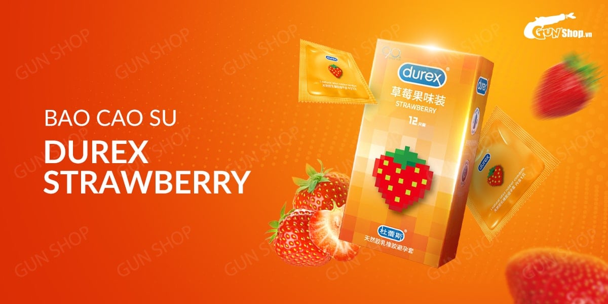 Sỉ Bao cao su Durex Strawberry - Hương dâu 56mm - Hộp 12 cái hàng mới về Sỉ Bao cao su Durex Strawberry - Hương dâu 56mm - Hộp 12 cái hàng mới về