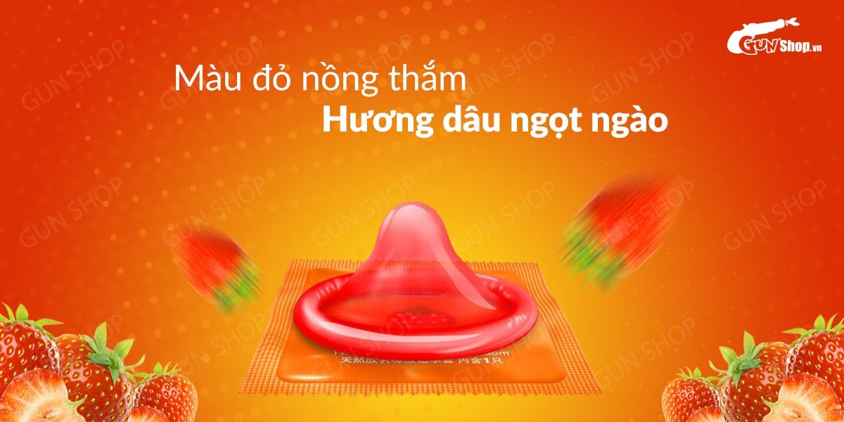 Sỉ Bao cao su Durex Strawberry - Hương dâu 56mm - Hộp 12 cái hàng mới về Sỉ Bao cao su Durex Strawberry - Hương dâu 56mm - Hộp 12 cái hàng mới về