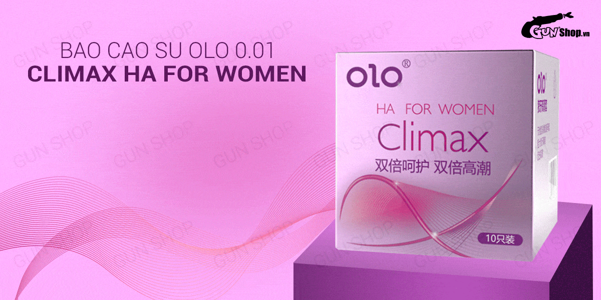  Bảng giá Bao cao su OLO 0.01 Climax Ha For Women - Siêu mỏng dưỡng ẩm gai li ti - Hộp 10 cái nhập khẩu