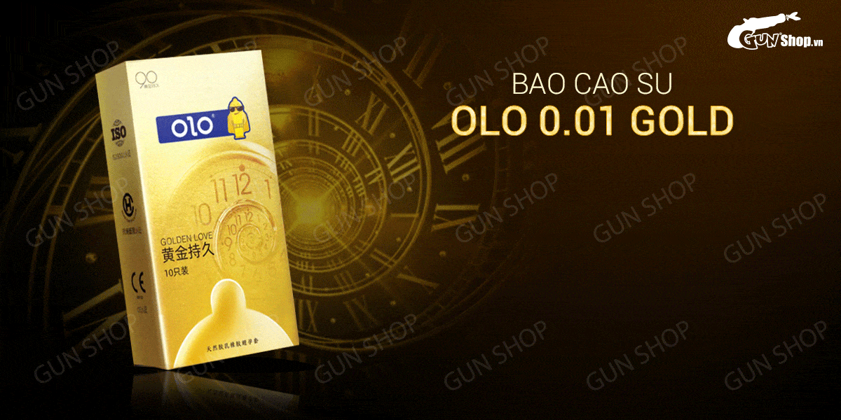  Địa chỉ bán Bao cao su OLO 0.01 Gold - Siêu mỏng kéo dài thời gian - Hộp 10 cái chính hãng