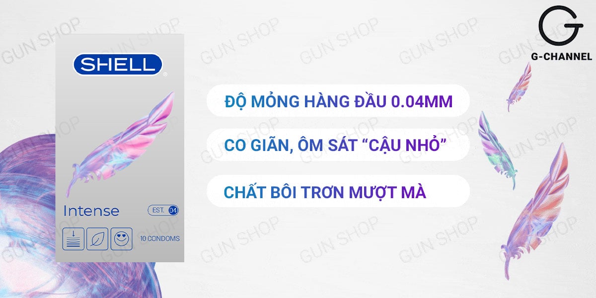 So sánh Bao cao su Shell Intense - Siêu mỏng 0.04mm - Hộp 10 cái cao cấp So sánh Bao cao su Shell Intense - Siêu mỏng 0.04mm - Hộp 10 cái cao cấp