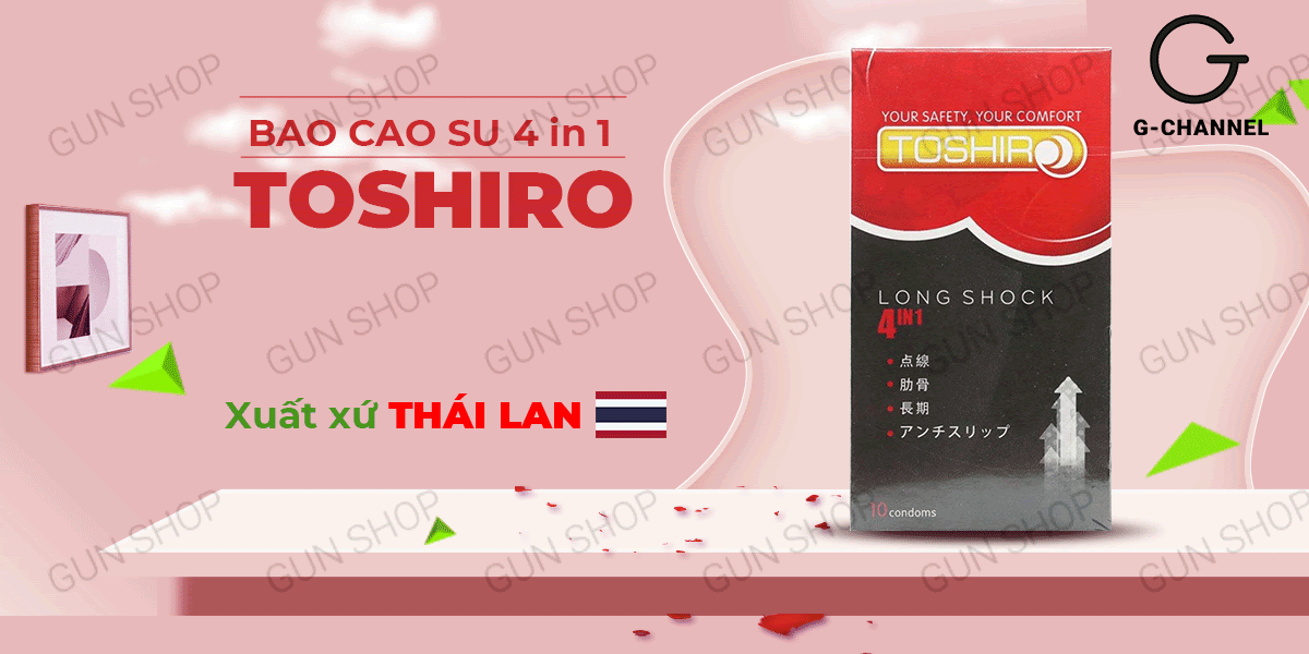 Kho sỉ Bao cao su Toshiro Long Shock 4in1 - Kéo dài thời gian - Hộp 10 cái chính hãng Kho sỉ Bao cao su Toshiro Long Shock 4in1 - Kéo dài thời gian - Hộp 10 cái chính hãng