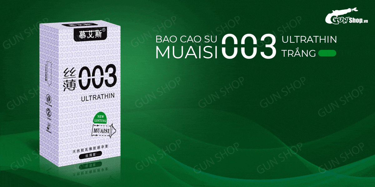 Bảng giá Bao cao su Muaisi 0.03 Ultrathin Trắng - Siêu mỏng siêu mềm - Hộp 12 cái hàng mới về Bảng giá Bao cao su Muaisi 0.03 Ultrathin Trắng - Siêu mỏng siêu mềm - Hộp 12 cái hàng mới về