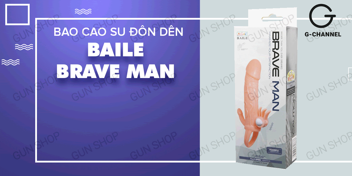 Cung cấp Bao cao su đôn dên tăng kích thước Baile Braveman - Rung kích thích điểm G 14.5cm cao cấp Cung cấp Bao cao su đôn dên tăng kích thước Baile Braveman - Rung kích thích điểm G 14.5cm cao cấp