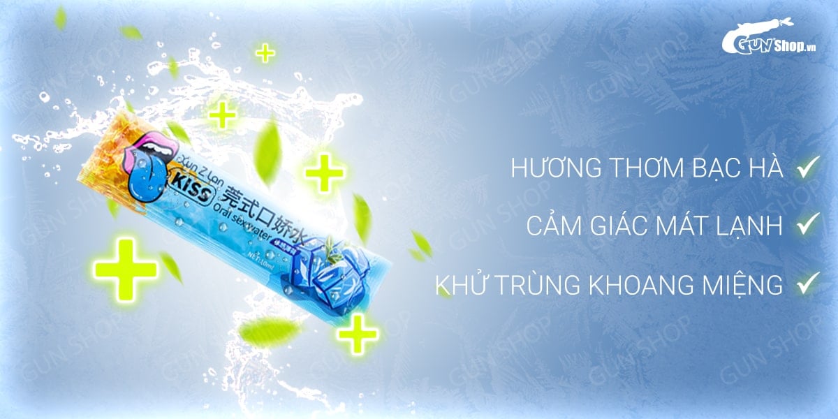 Địa chỉ bán Nước tình yêu BJ mát lạnh hương bạc hà - Xun Z Lan Kiss Cool - Gói 10ml hàng xách tay Địa chỉ bán Nước tình yêu BJ mát lạnh hương bạc hà - Xun Z Lan Kiss Cool - Gói 10ml hàng xách tay